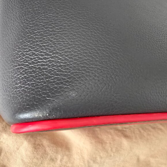 Christian Louboutin Cabata East West Tote Bag Charbon  & Red Leather + Pouch - Picture 13 of 17